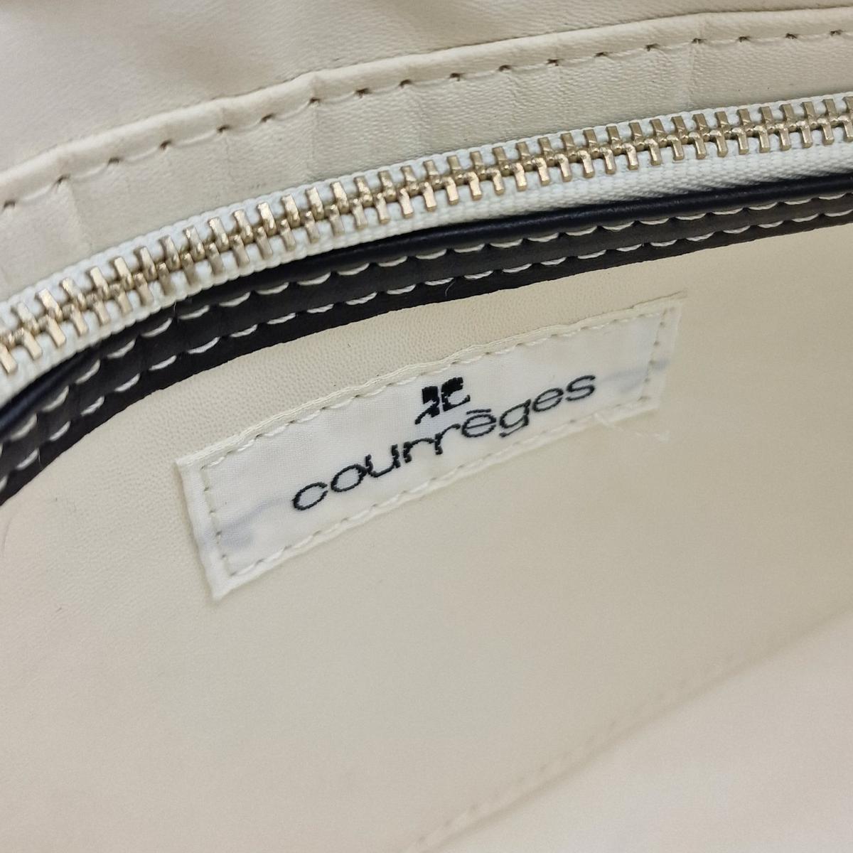 COURREGES grained leather shoulder bag Black