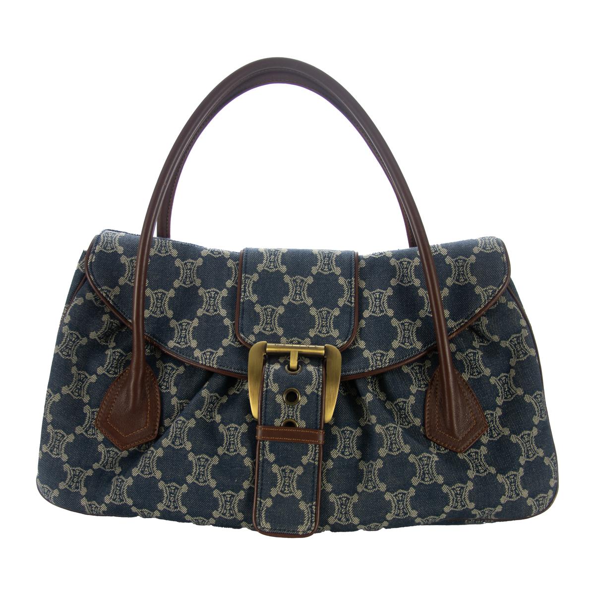 CELINE Macadam Triomphe denim Blue handbag