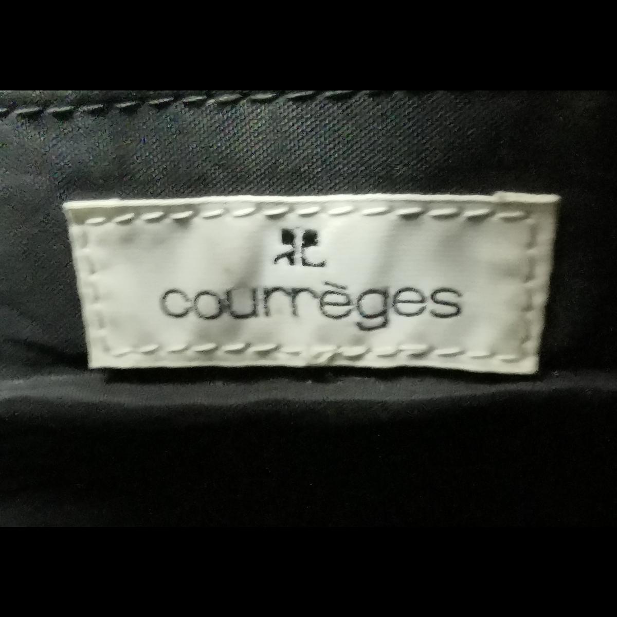 COURREGES Tote vinyl handbag Black and beige