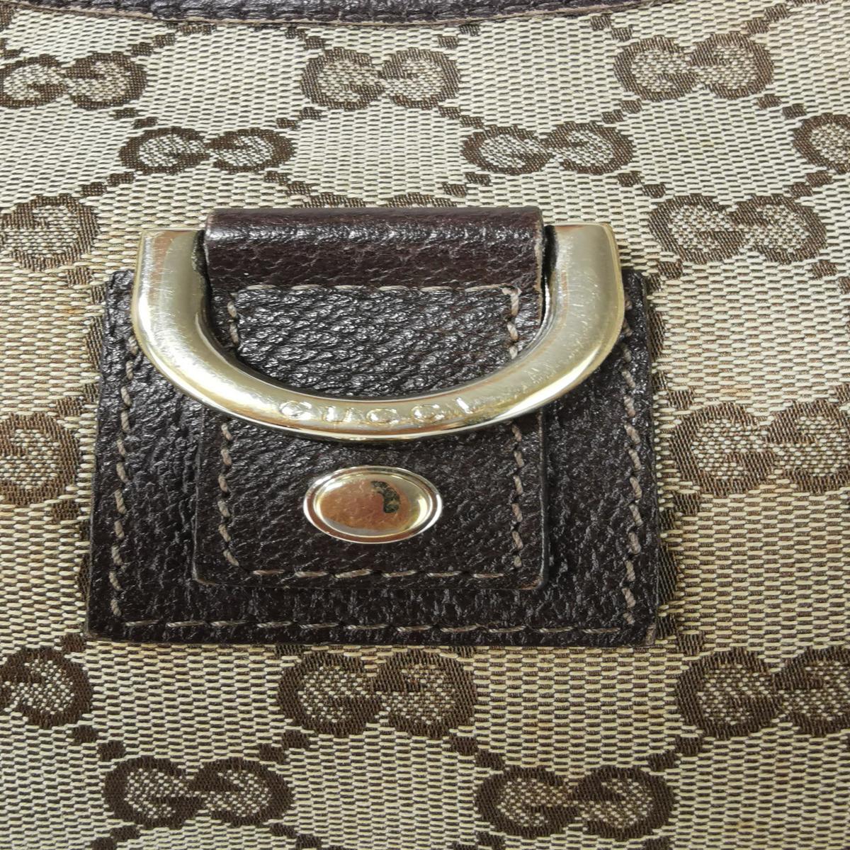 Sac à main GUCCI Abbey toile et cuir Marron