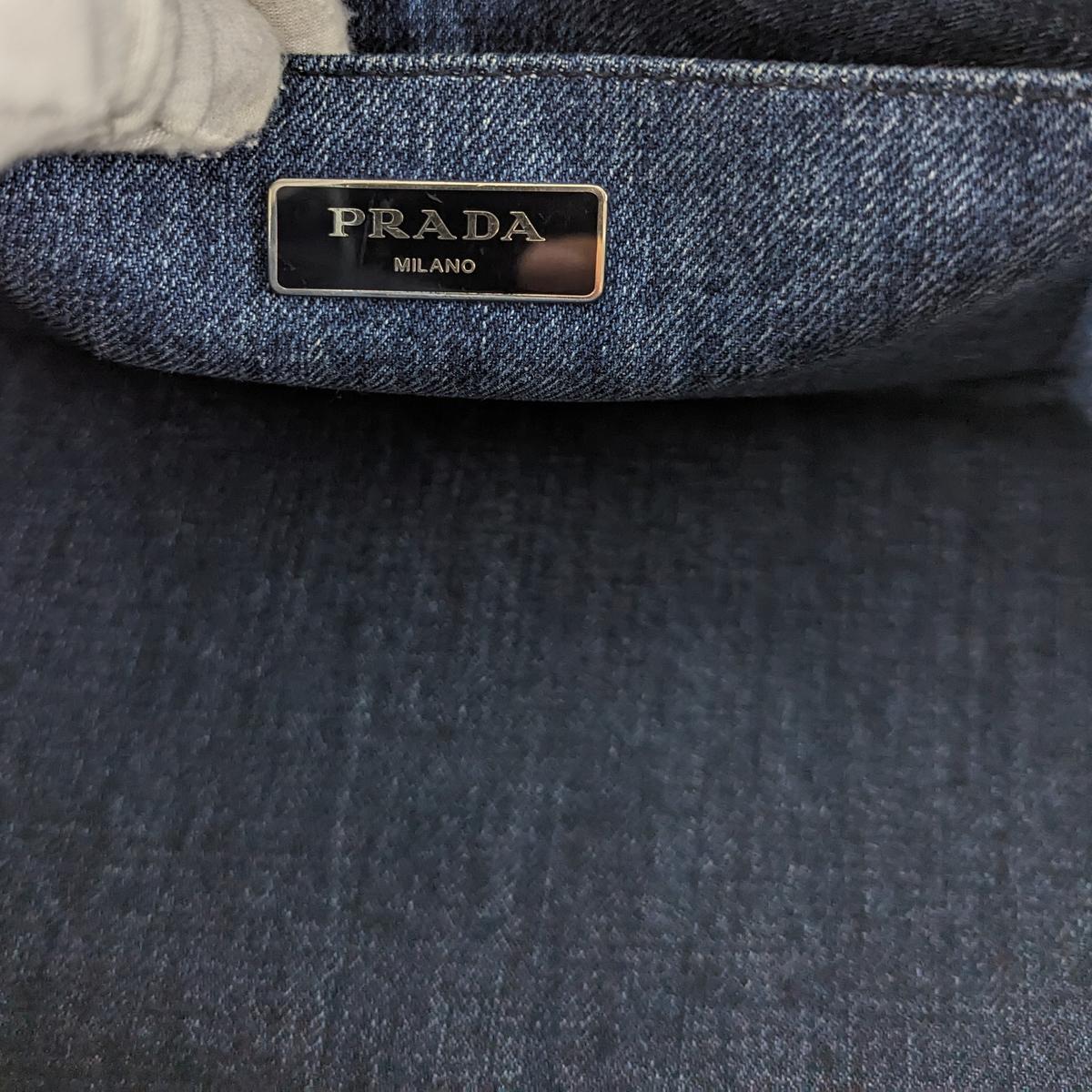 PRADA Canapa denim shoulder bag Blue